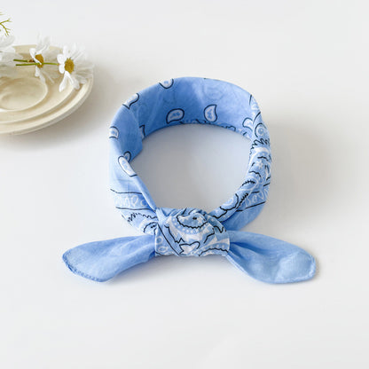 Cotton and linen small square scarf