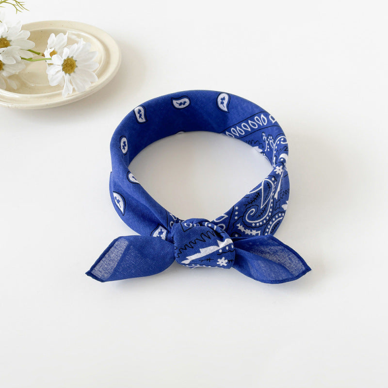 Cotton and linen small square scarf
