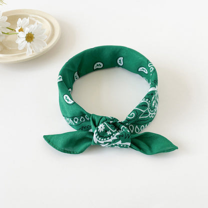 Cotton and linen small square scarf