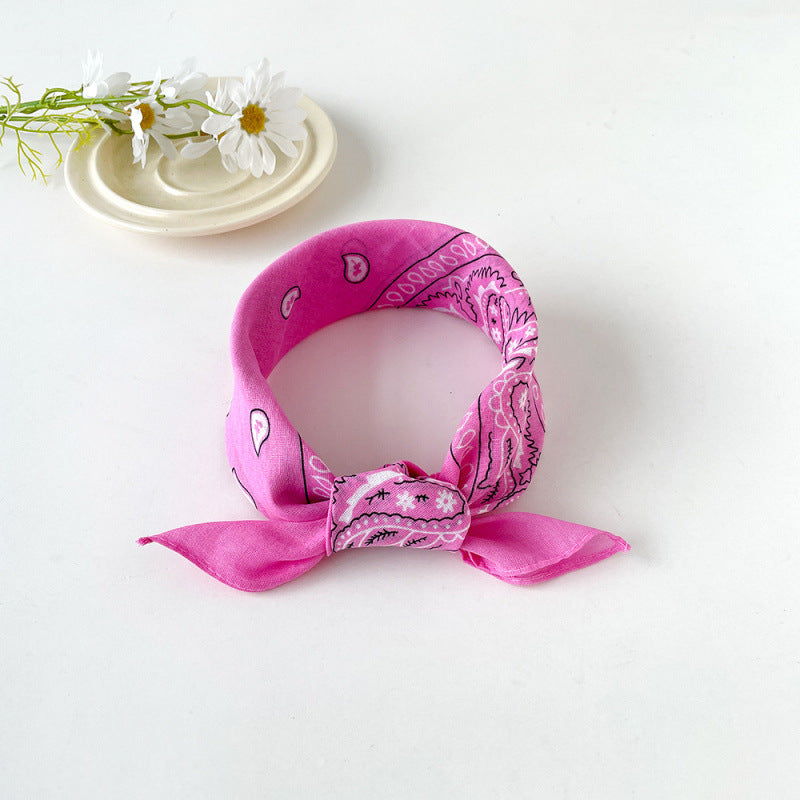 Cotton and linen small square scarf