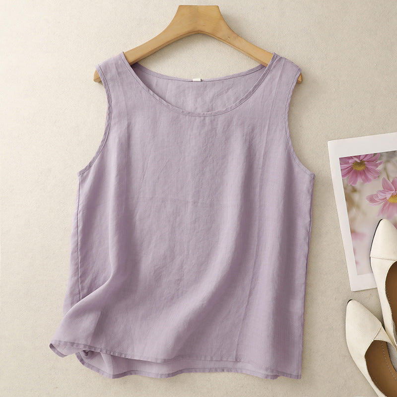 Cotton and Linen Vest for Women