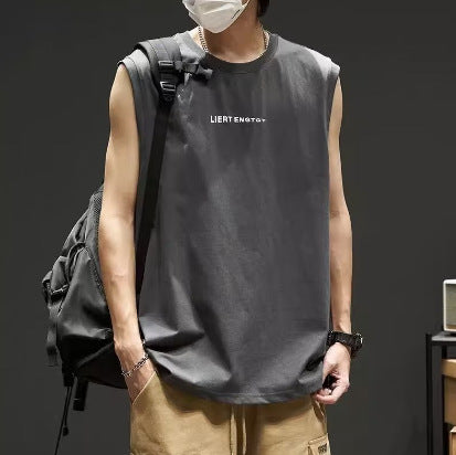 Cotton Basketball Vest Men's Summer Fashion Brand Sleeveless T-shirt American Fitness Sports Waistcoat plus size