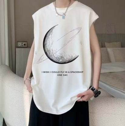 Cotton Basketball Vest Men's Summer Fashion Brand Sleeveless T-shirt American Fitness Sports Waistcoat plus size