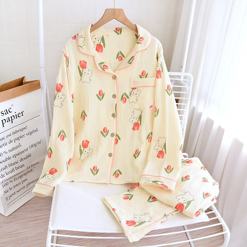 Cotton Bunny Print Pajamas Set
