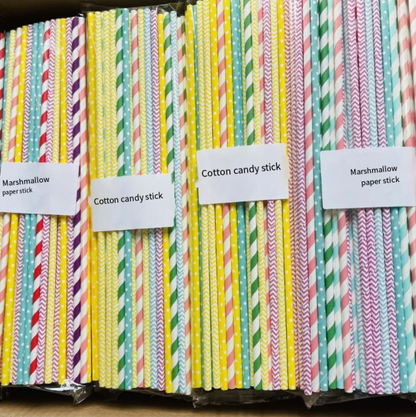 Cotton candy wrapper stick