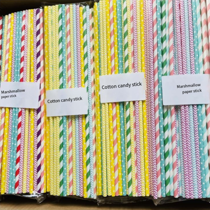 Cotton candy wrapper stick