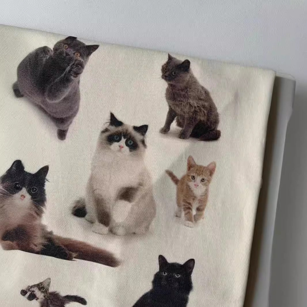 Cotton Cat Print T-shirt