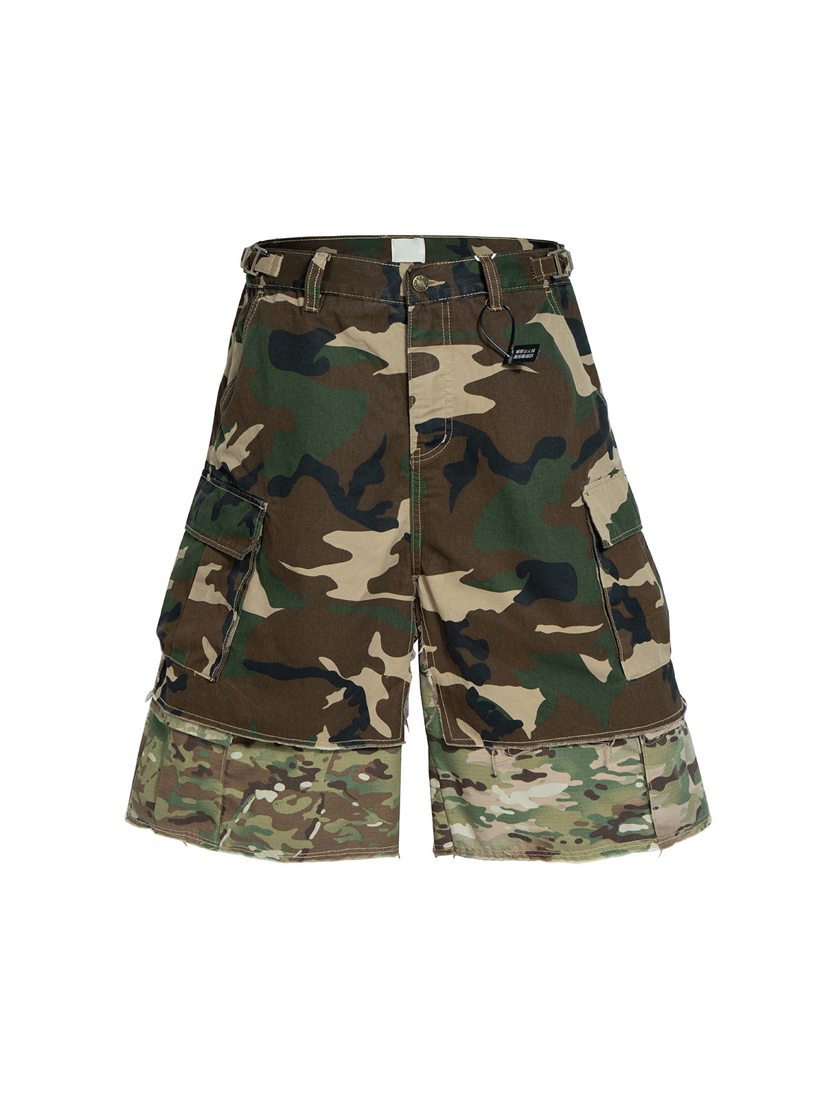 Cotton Color Block Straight Shorts