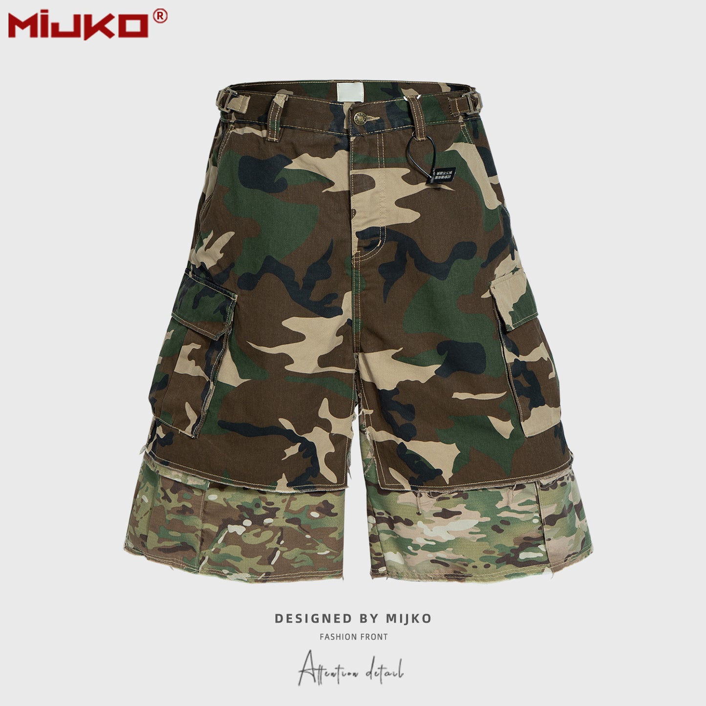 Cotton Color Block Straight Shorts