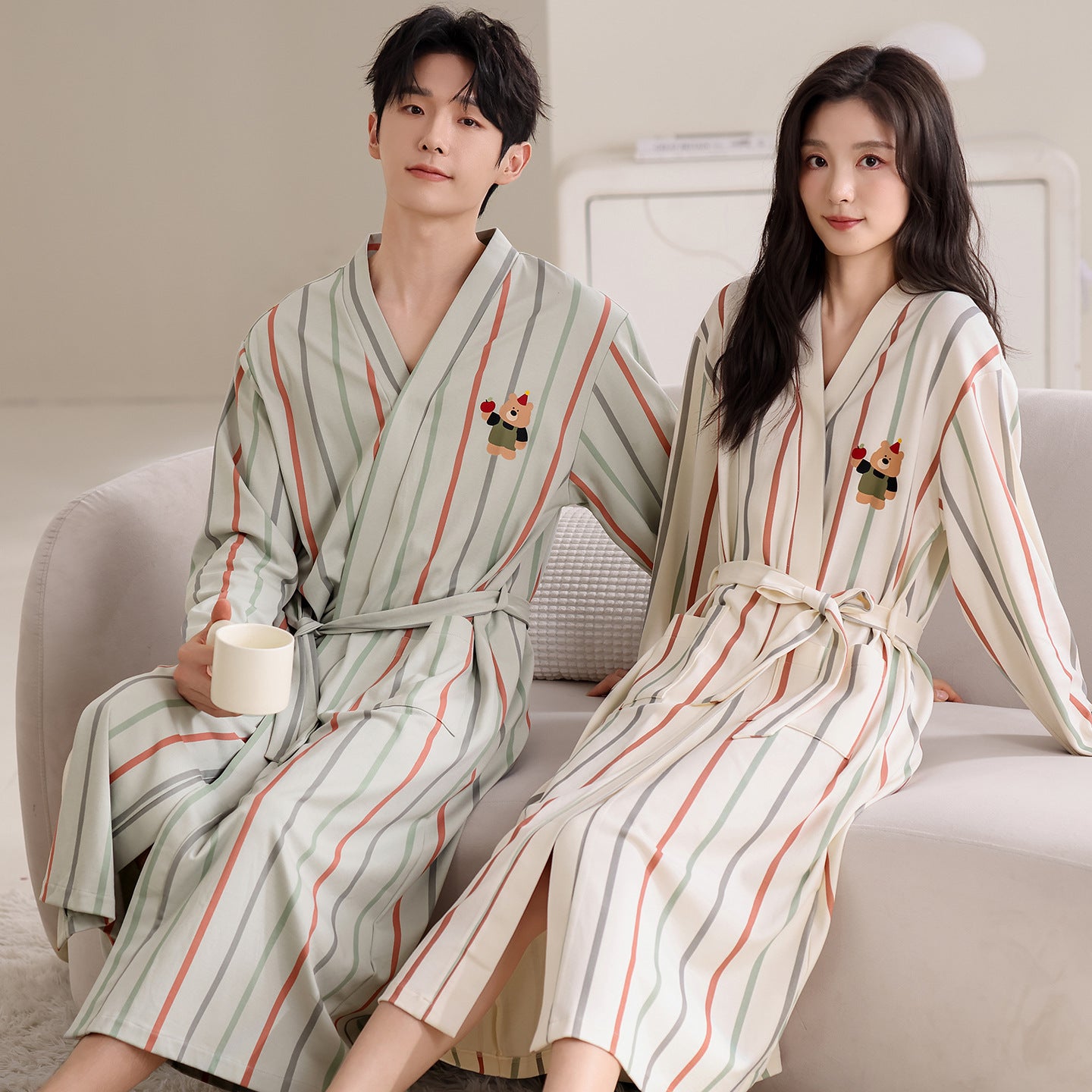 Cotton Couple Bathrobe and Loungewear
