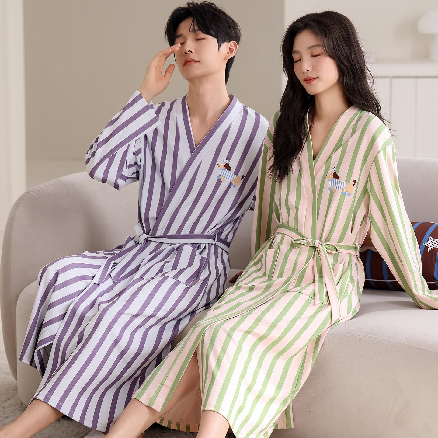 Cotton Couple Bathrobe and Loungewear