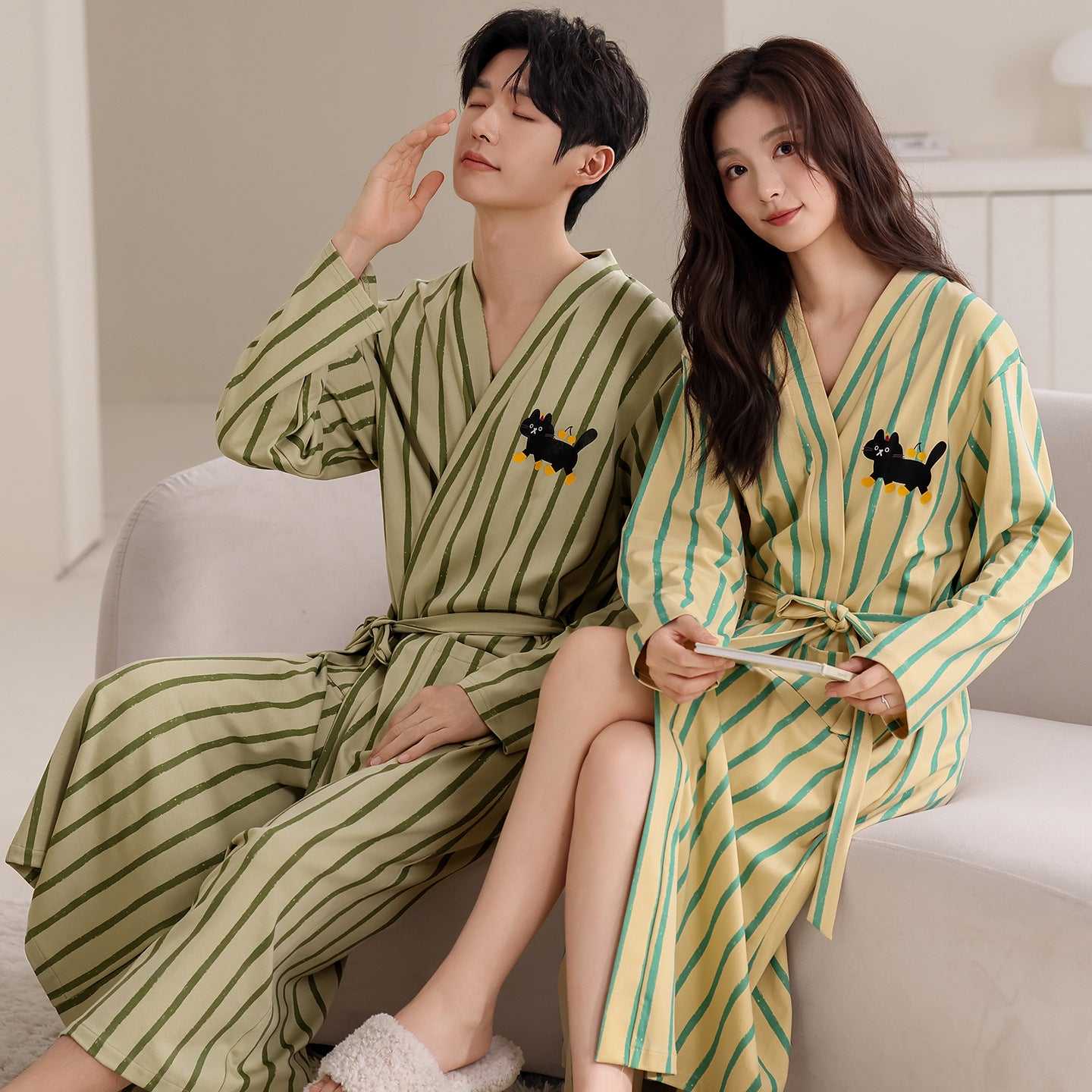 Cotton Couple Bathrobe and Loungewear