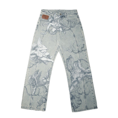 Cotton Denim Pants