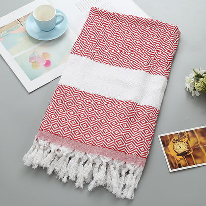 Cotton Diamond Jacquard Bath Beach Towel