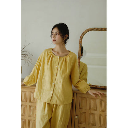 Cotton Double Layer Gauze Pajama Set
