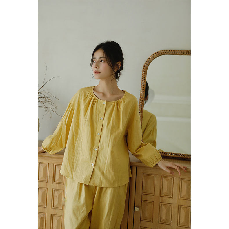 Cotton Double Layer Gauze Pajama Set