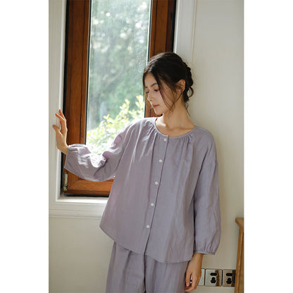 Cotton Double Layer Gauze Pajama Set