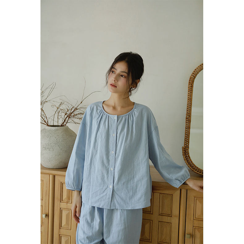 Cotton Double Layer Gauze Pajama Set