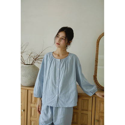 Cotton Double Layer Gauze Pajama Set