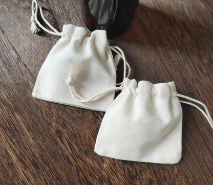 Cotton Drawstring Bags for Jewelry and Cosmetics Storage
