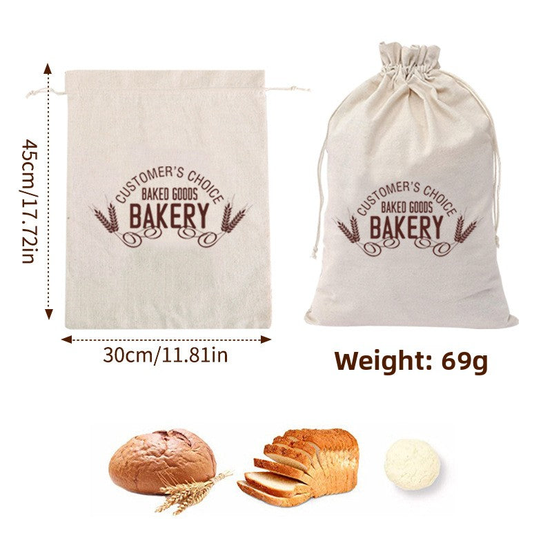 Cotton Drawstring Bread Bag Reusable