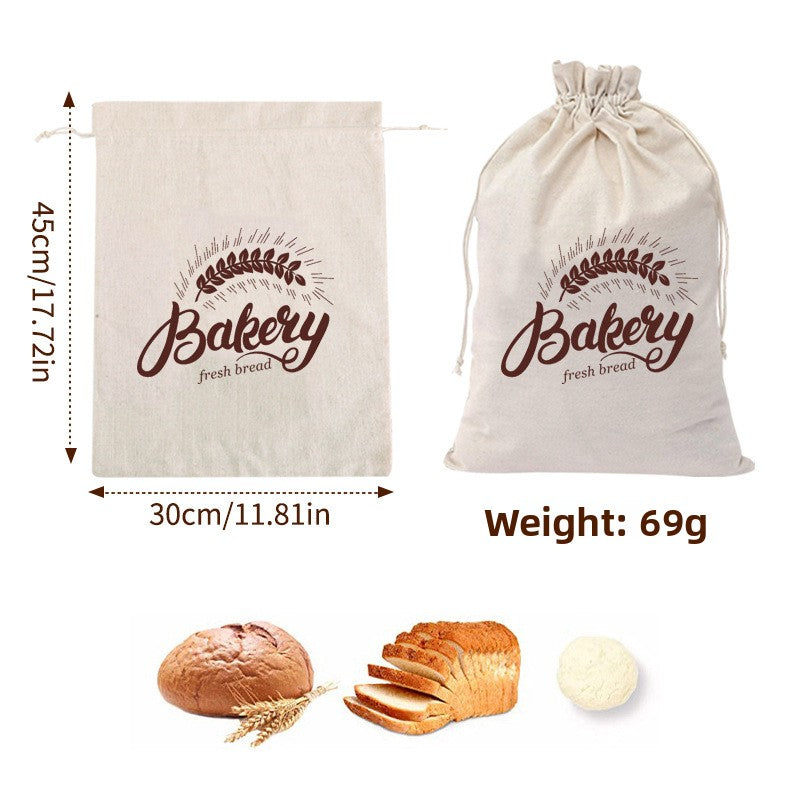 Cotton Drawstring Bread Bag Reusable