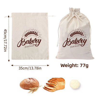 Cotton Drawstring Bread Bag Reusable