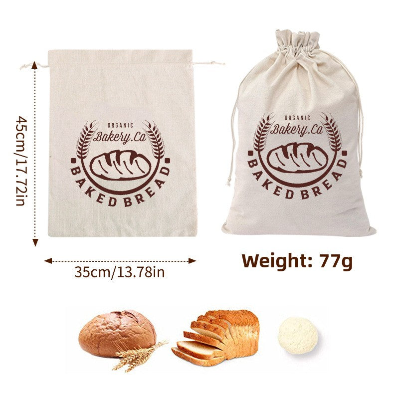 Cotton Drawstring Bread Bag Reusable
