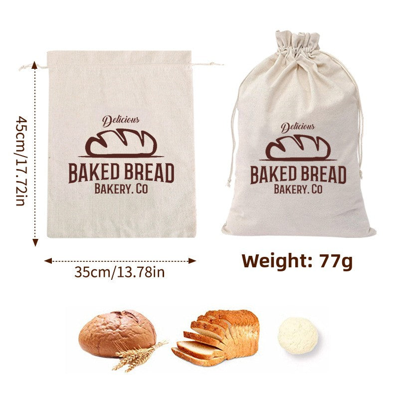 Cotton Drawstring Bread Bag Reusable
