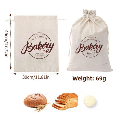 Cotton Drawstring Bread Bag Reusable
