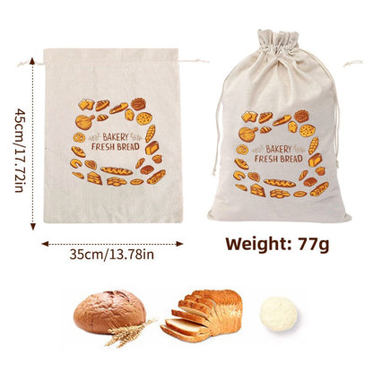 Cotton Drawstring Bread Bag Reusable