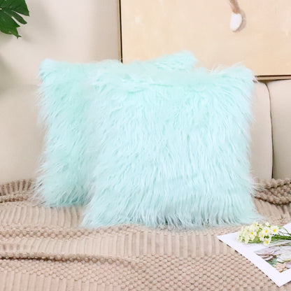 Cotton fleece throw pillowcase