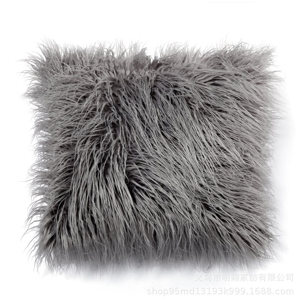 Cotton fleece throw pillowcase