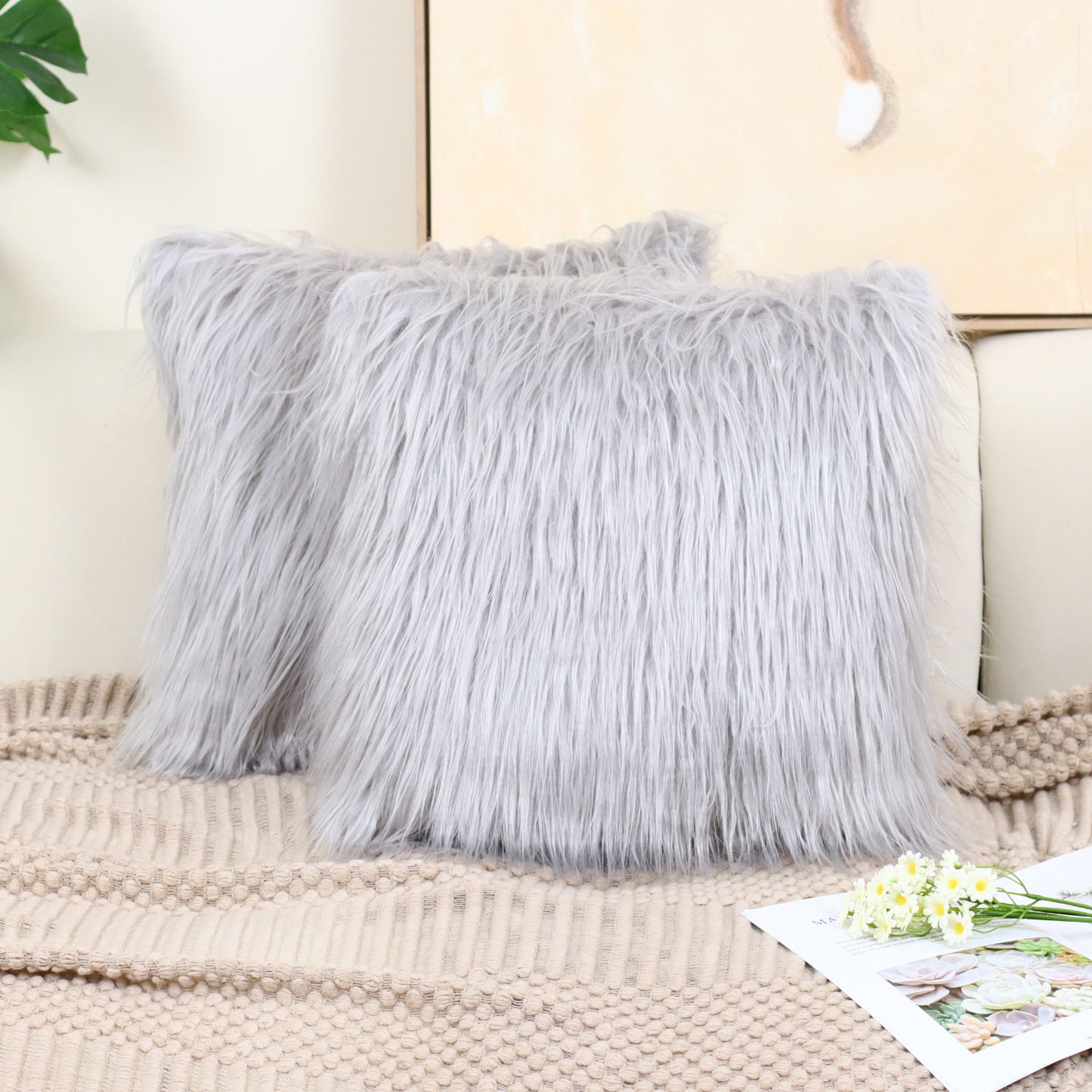 Cotton fleece throw pillowcase