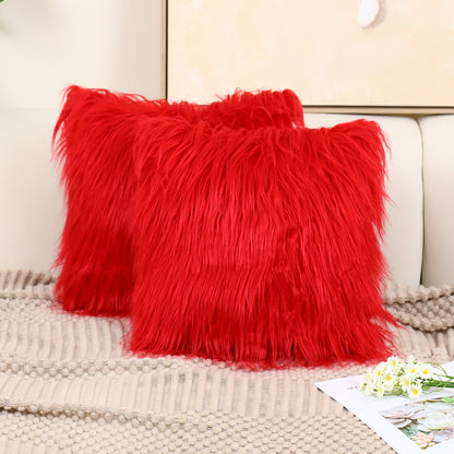 Cotton fleece throw pillowcase