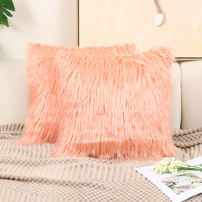 Cotton fleece throw pillowcase
