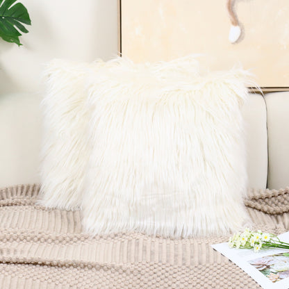 Cotton fleece throw pillowcase