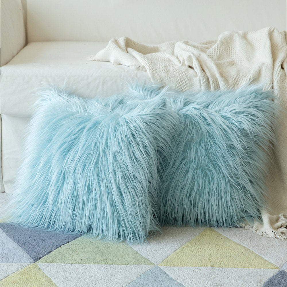 Cotton fleece throw pillowcase
