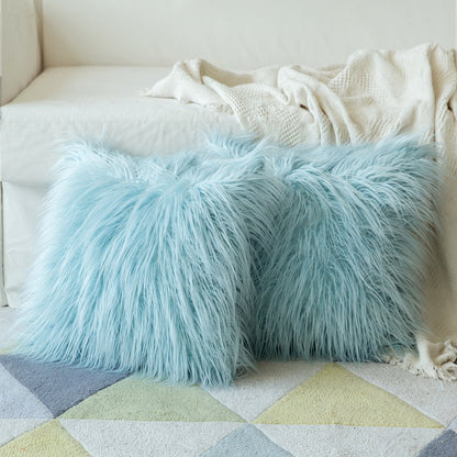 Cotton fleece throw pillowcase