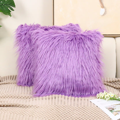 Cotton fleece throw pillowcase