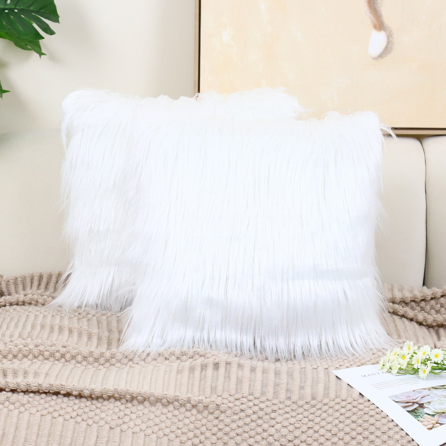 Cotton fleece throw pillowcase
