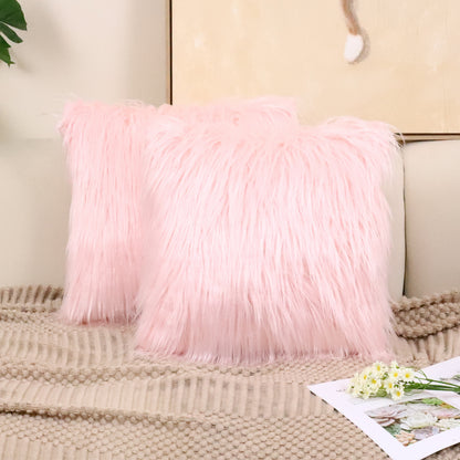 Cotton fleece throw pillowcase
