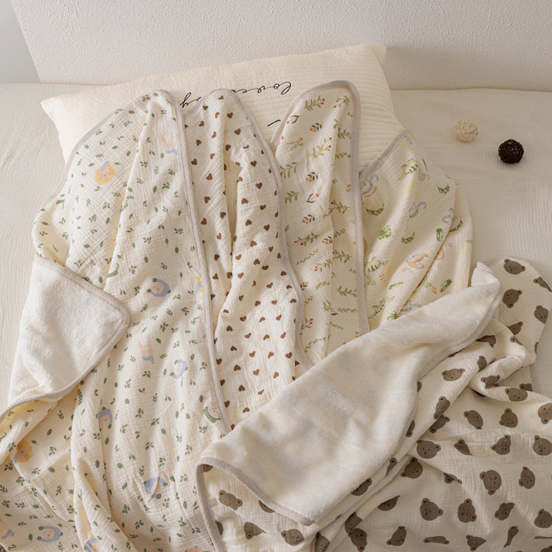 Cotton Gauze Baby Blanket Beach Towel