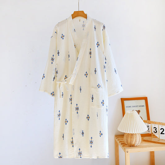 Cotton Gauze Yukata Robe