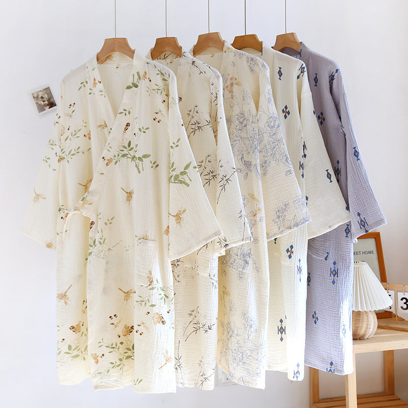 Cotton Gauze Yukata Robe