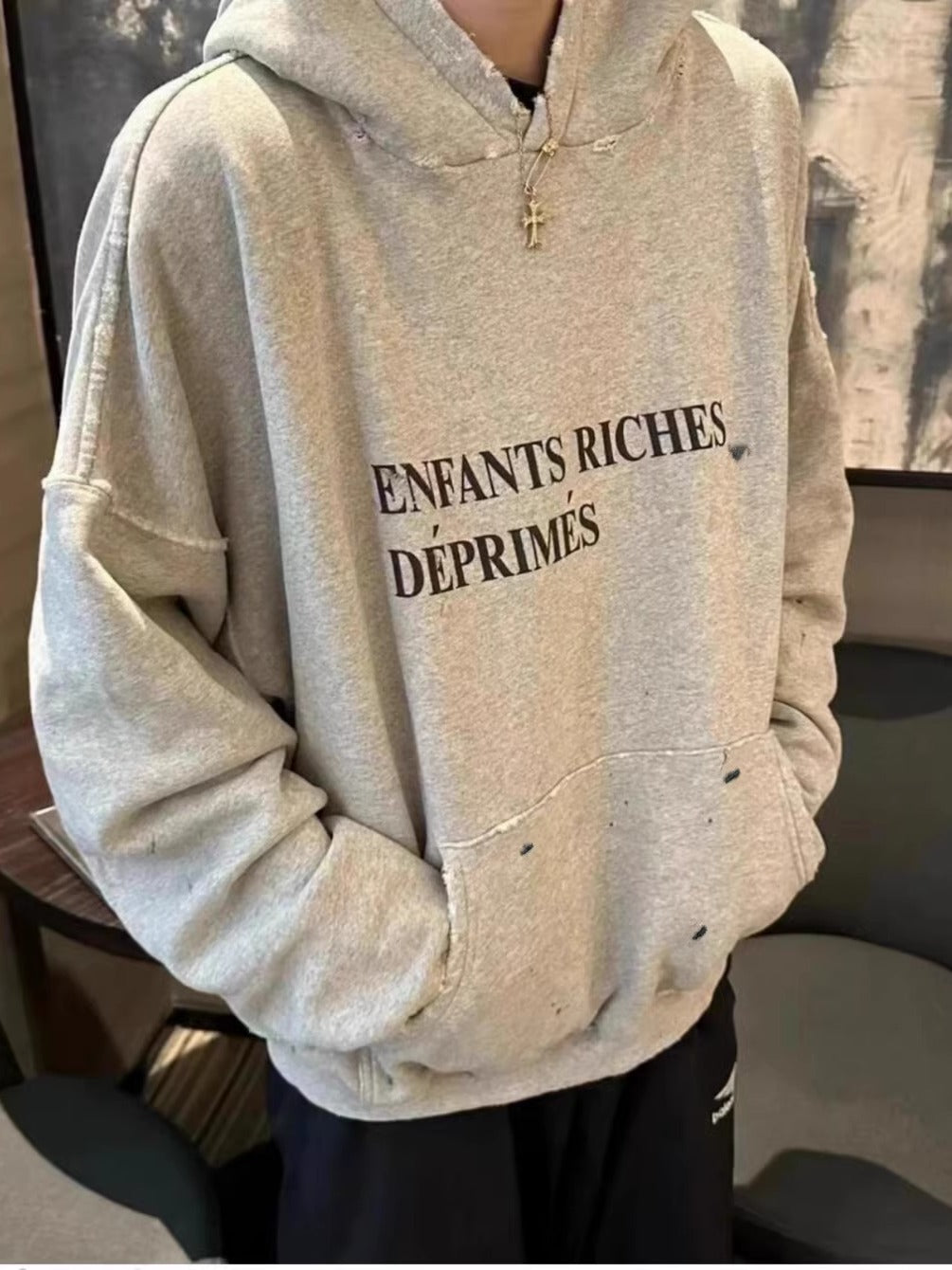 Cotton hooded sweatshirt