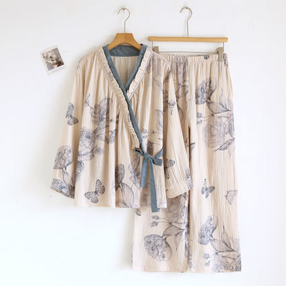 Cotton Kimono Pajama Set Lounge Wear