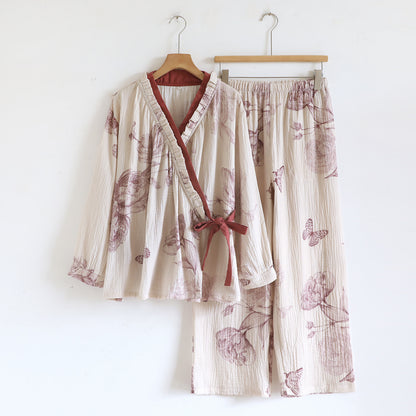 Cotton Kimono Pajama Set Lounge Wear
