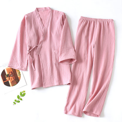 Cotton Kimono Pajamas Set