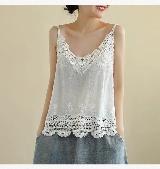 Cotton Lace Cut Out Camisole